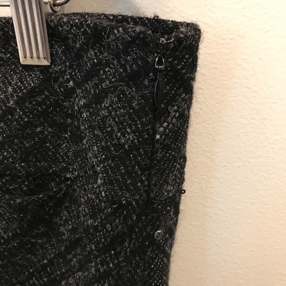 Burberry Wool Blend Pencil Skirt Plaid Sequin 12 - Picture 7 of 12